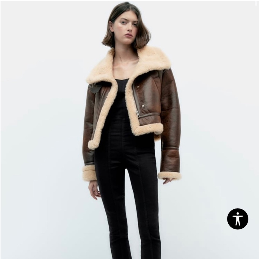 Zara Brown Aviator Jacket